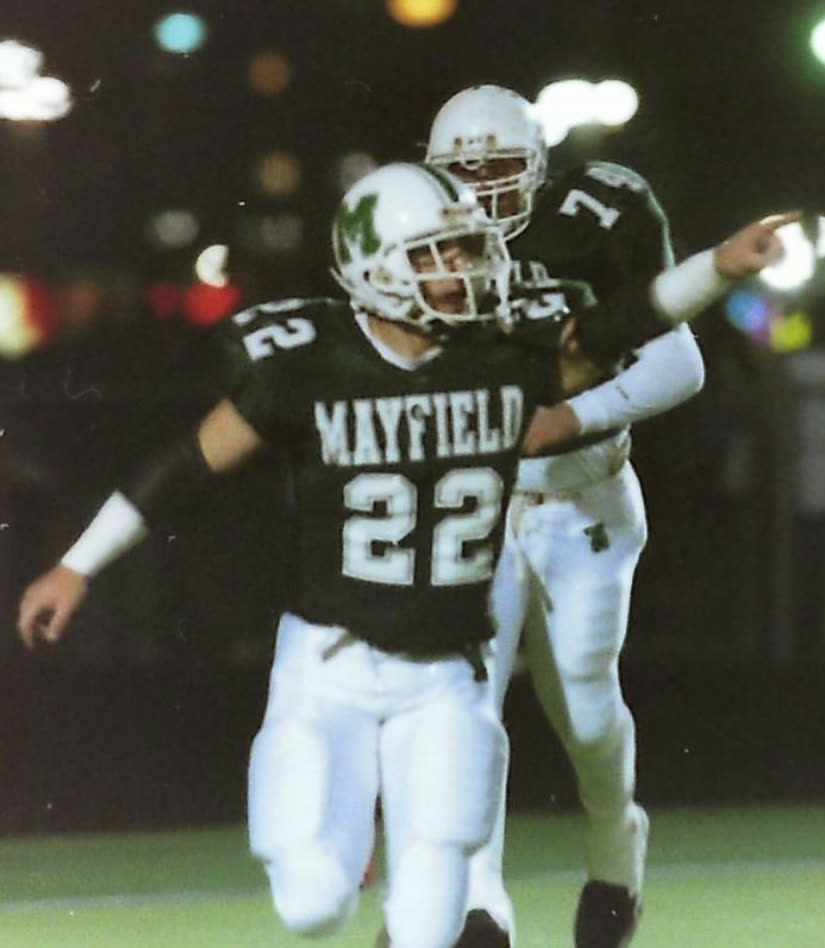 Nick Palazzo #22 running for Mayfield High School, 1998